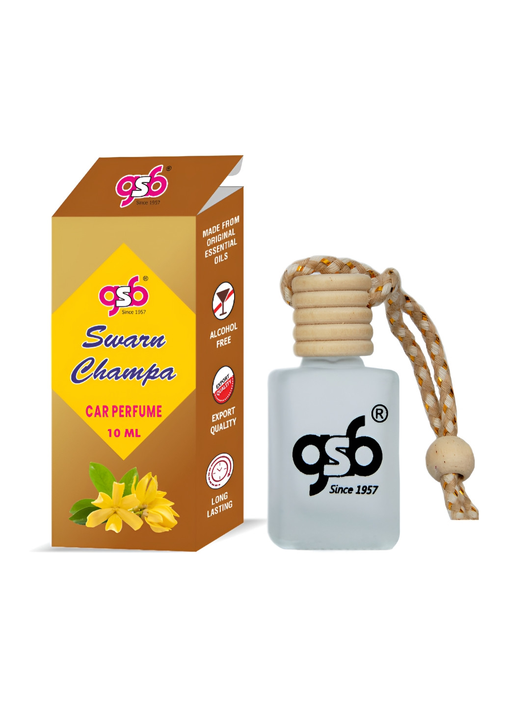 GSB Transparent Swarna Champa Hanging Car Air Freshener - 10 ml