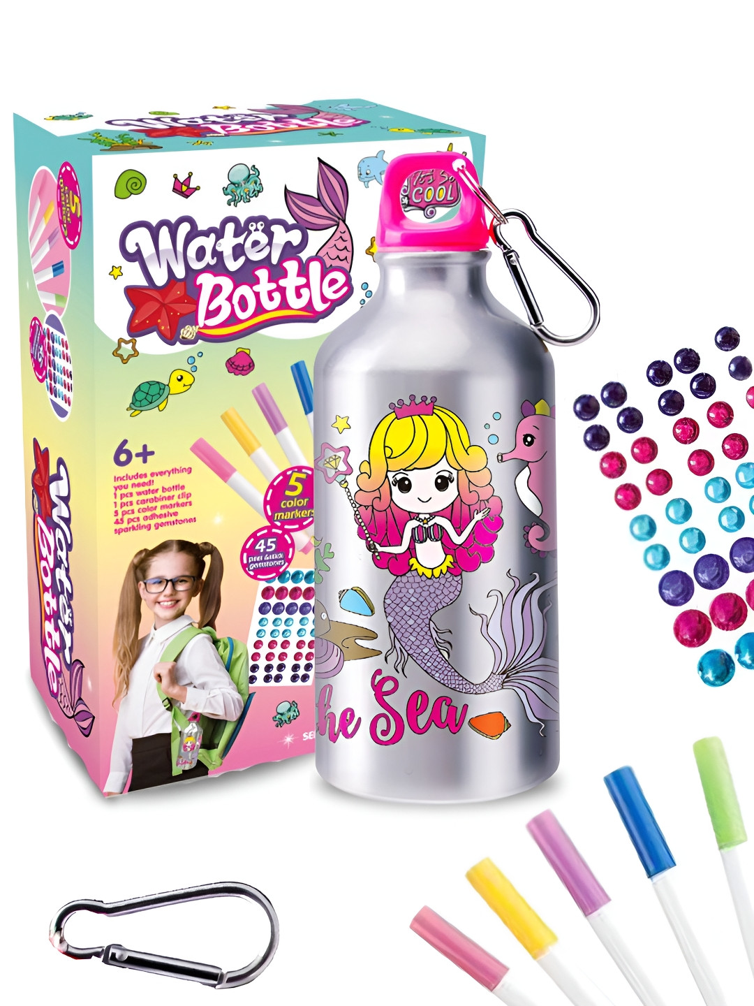 Tinker Squad Silver Conversational Aluminium Spill Proof Water Bottle - 500ml