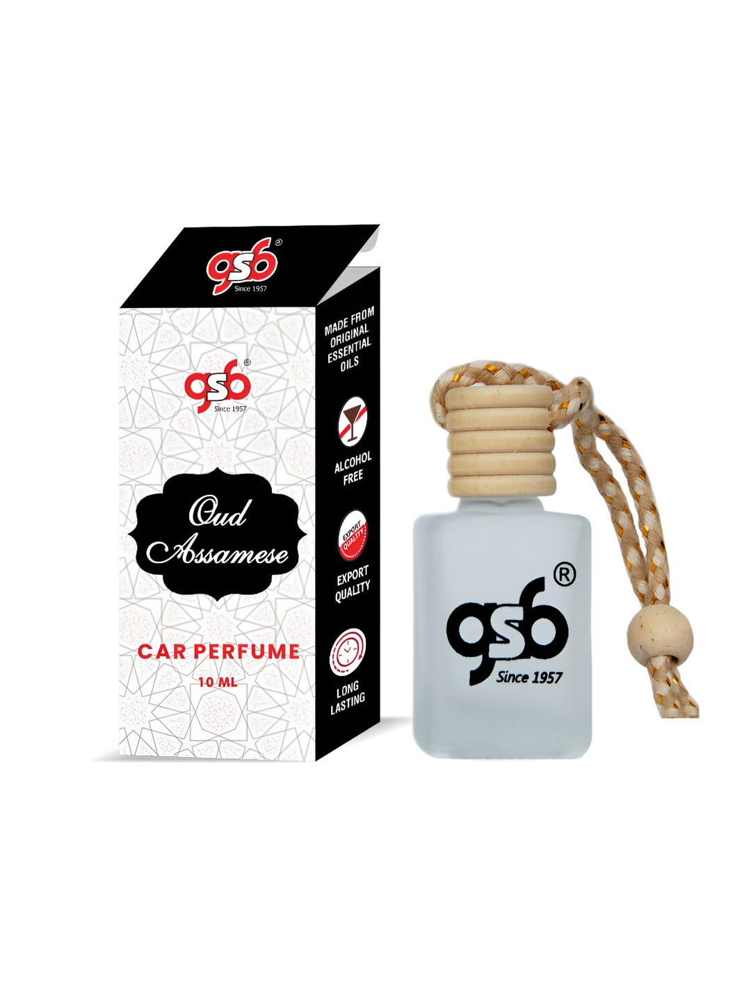 GSB Transparent Oud Assamese Hanging Car Air Freshener-10ml