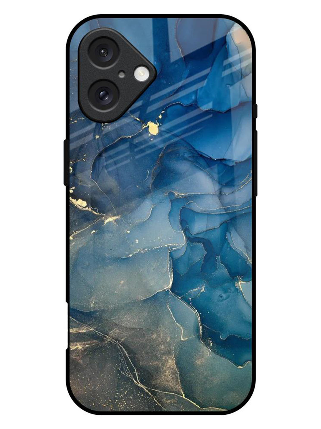 QRIOH Blue Cool Marble Real Printed iPhone 16 Plus Back Case