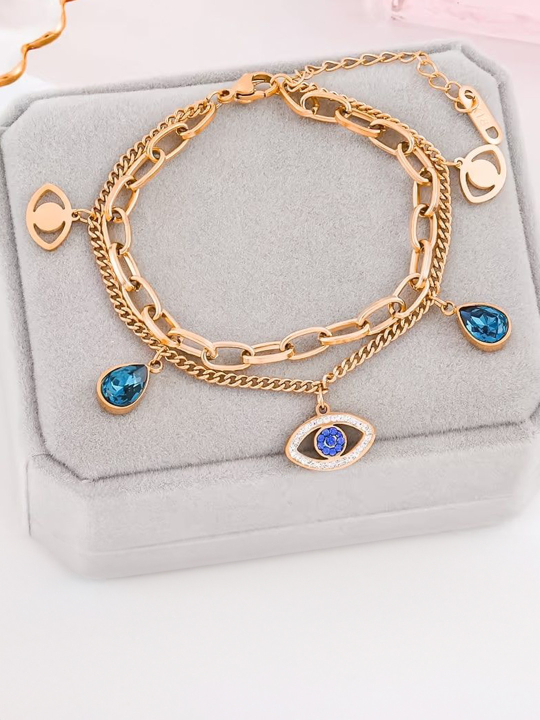 Zabby Allen Rose Gold-Plated Stainless Steel Bracelet With Charms