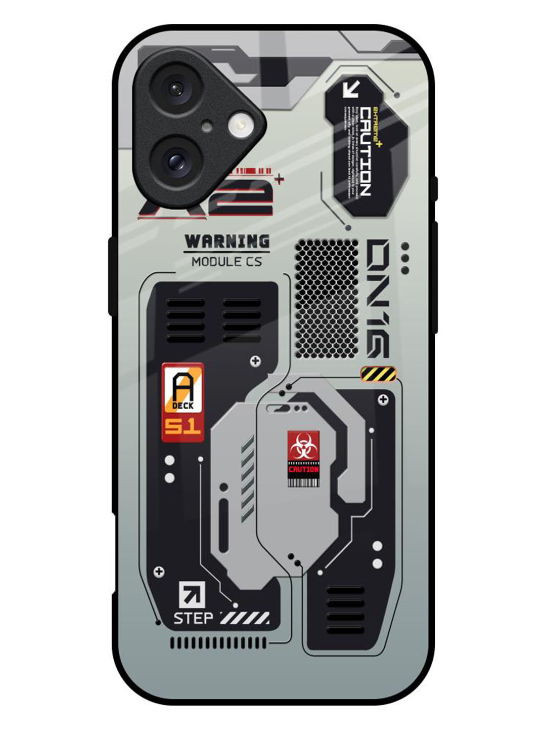 QRIOH iPhone 16 Plus Techno Vibes Glass Back Case