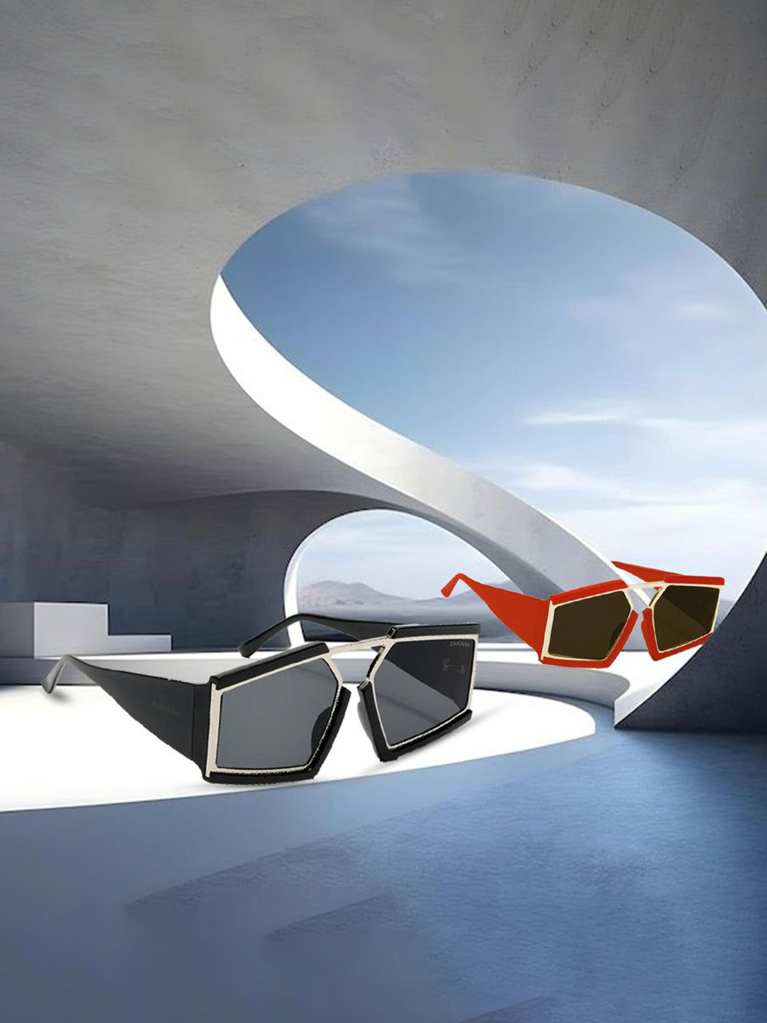 ZAADRAN Unisex Oversized Sunglasses with Polarised and UV Protected Lens BRAZIL