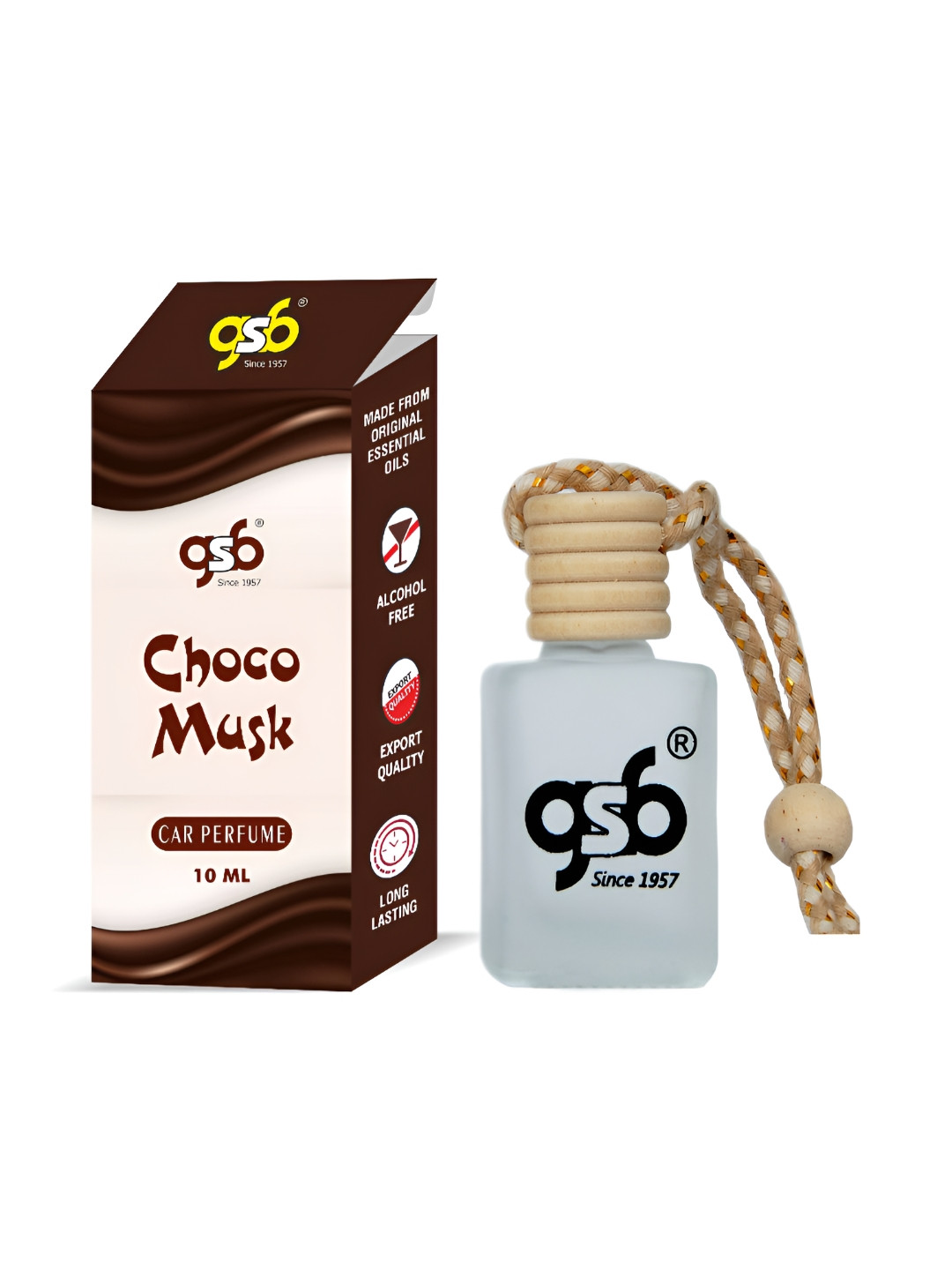 GSB Transparent Choco Musk Hanging Car Air Freshener - 10 ml