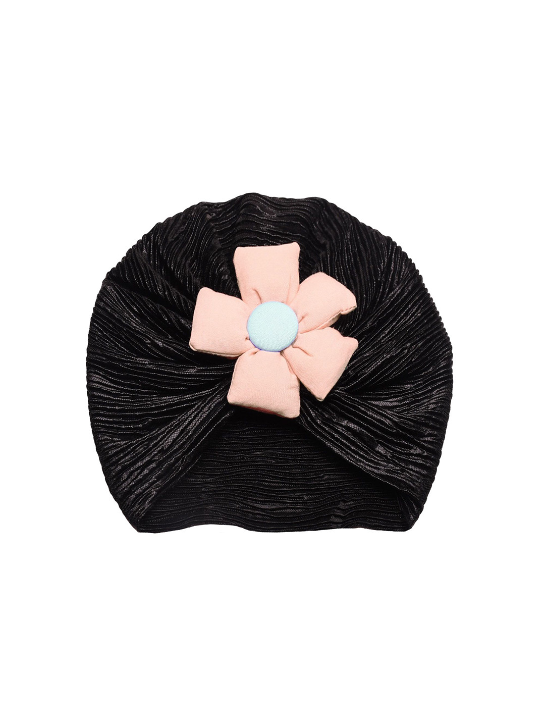 THE LITTLE LOOKERS Kids Soft Hosiery Turban Flower Bow Cap