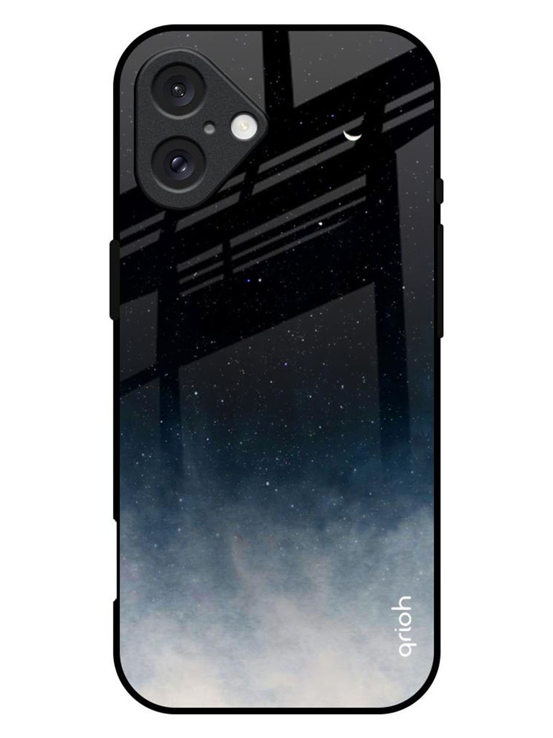 QRIOH Black Aura Printed iPhone 16 Plus Back Case