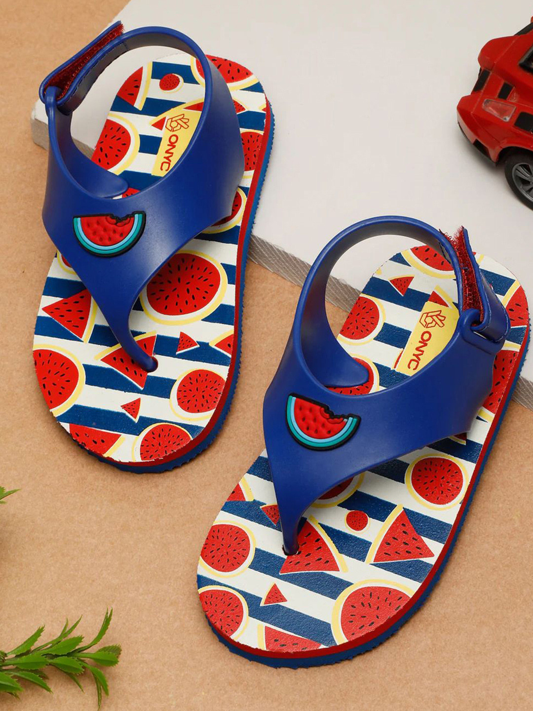 ONYC Girls Printed Premium Watermelon Jellies Thong Flip-Flops