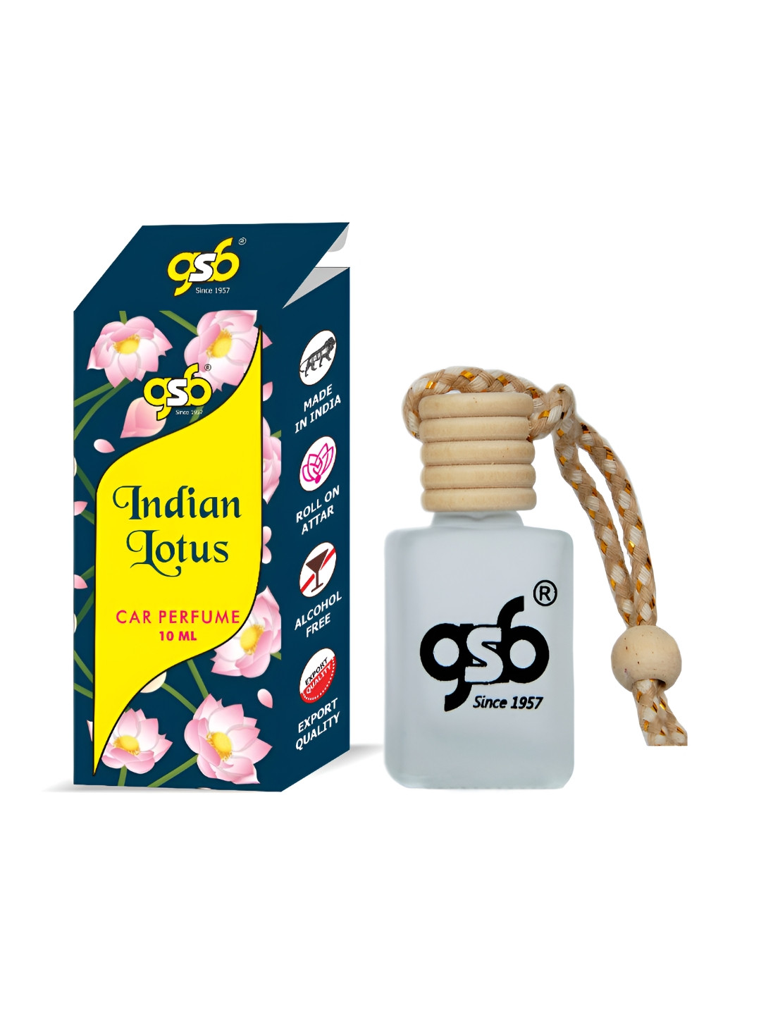 GSB Transparent Indian Lotus Hanging Car Air Freshener - 10 ml
