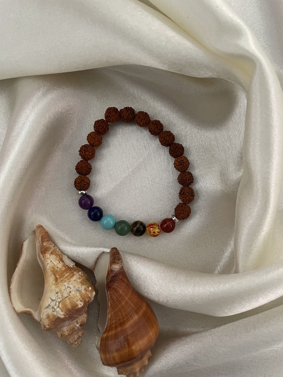 Digital Dress Room Seven Chakra Stones Rudraksha Bracelet