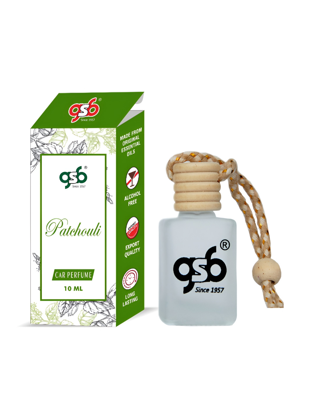 GSB Transparent Patchouli Hanging Car Air Freshener - 10 ml