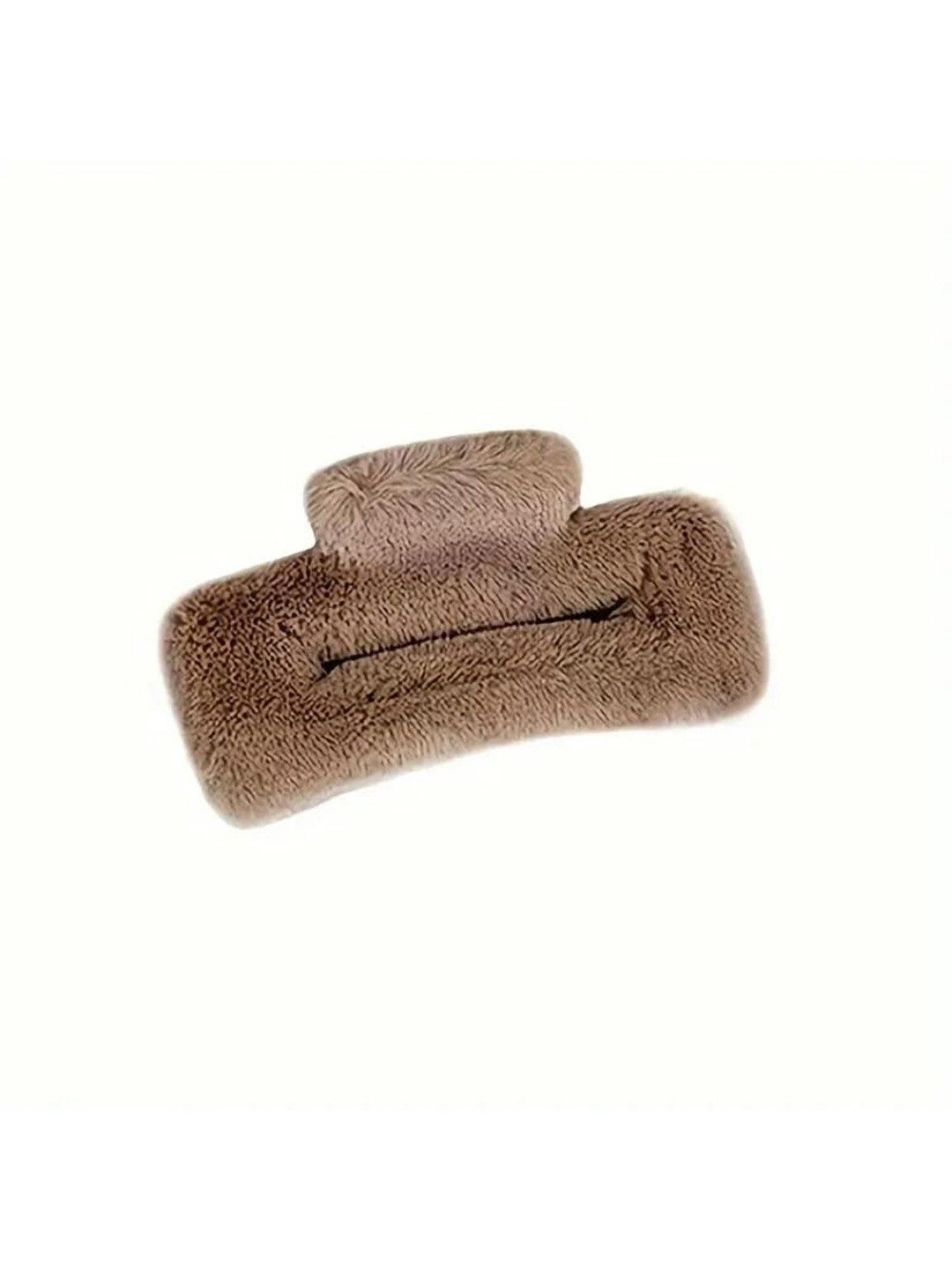 DN Creation Women Set Of 4 Assorted Soft Rectangular Furry Faux Fur Hair Claw Clip