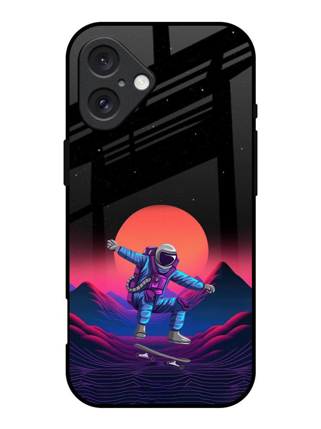 QRIOH Retro Astronaut Printed iPhone 16 Back Case