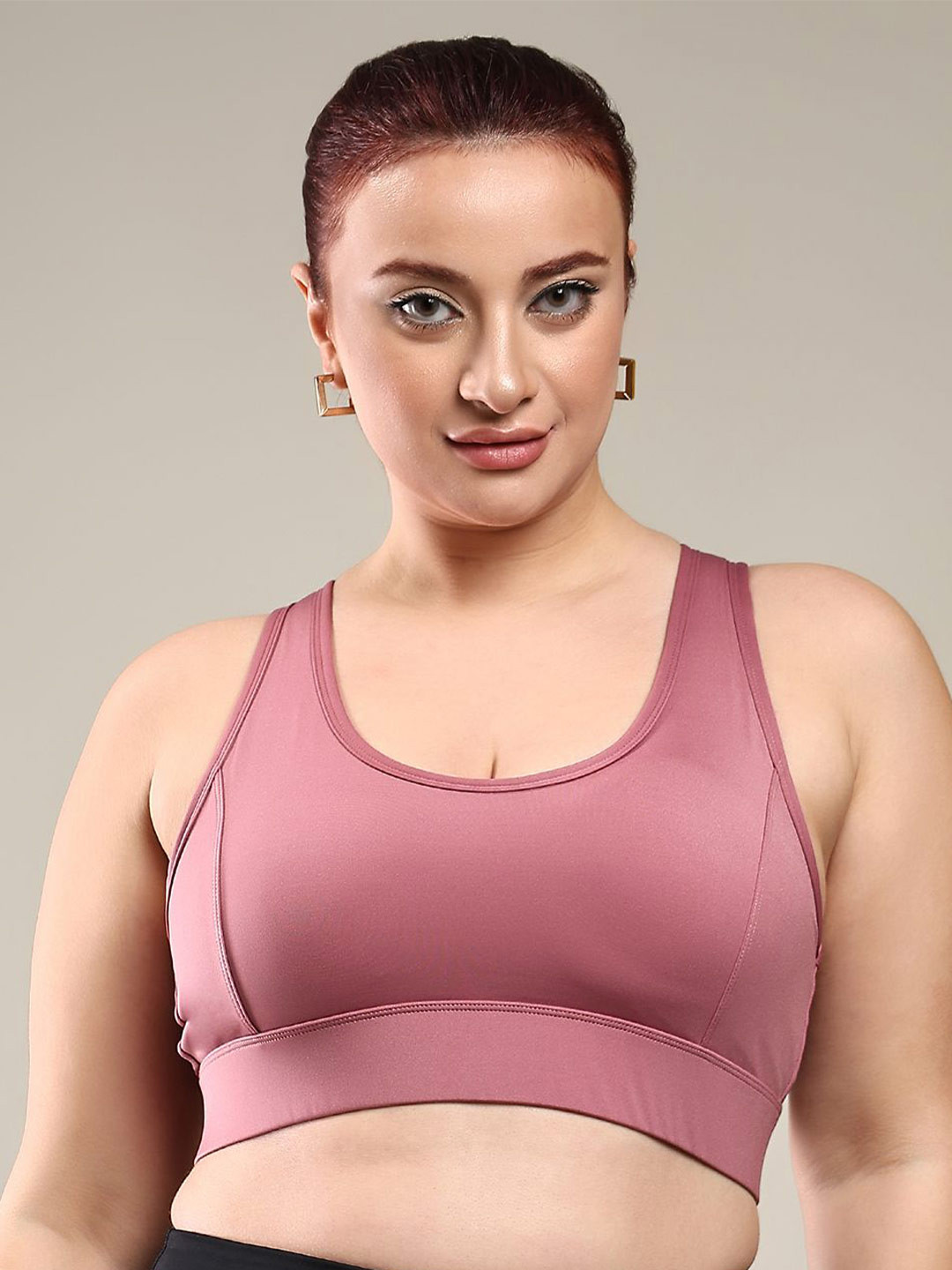 BRACHY Plus Size Full Coverage Padded Rapid-Dry High Impact Racerback Workout Bra