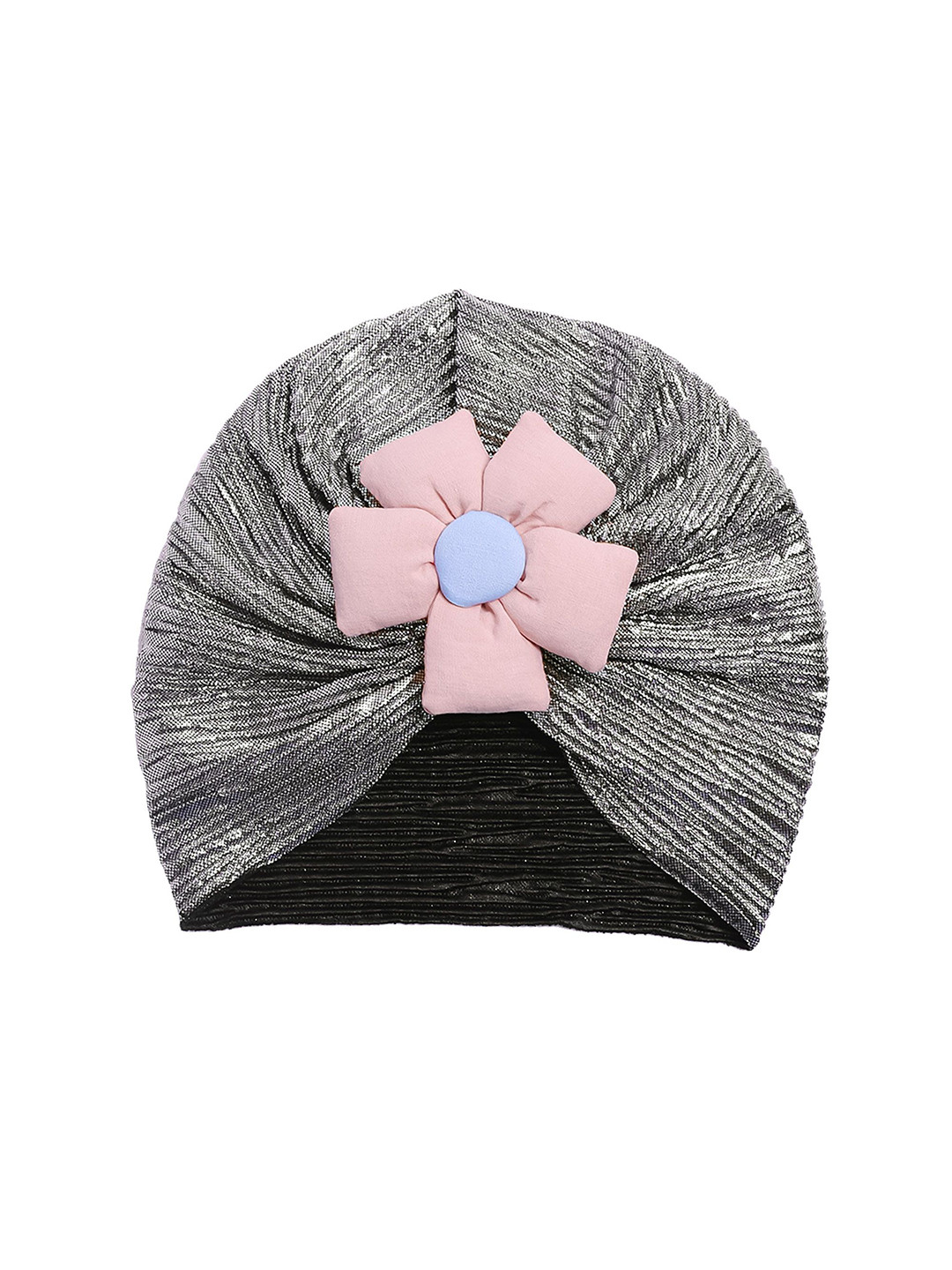 THE LITTLE LOOKERS Kids Soft Hosiery Turban Flower Bow Cap