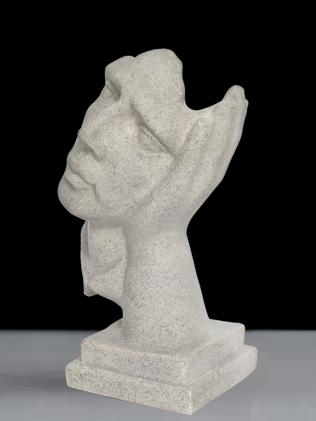 Cortina Sandstone Sculpture Art White Ceramic Matte Living Room Small Showpiece - 9.1 Inches