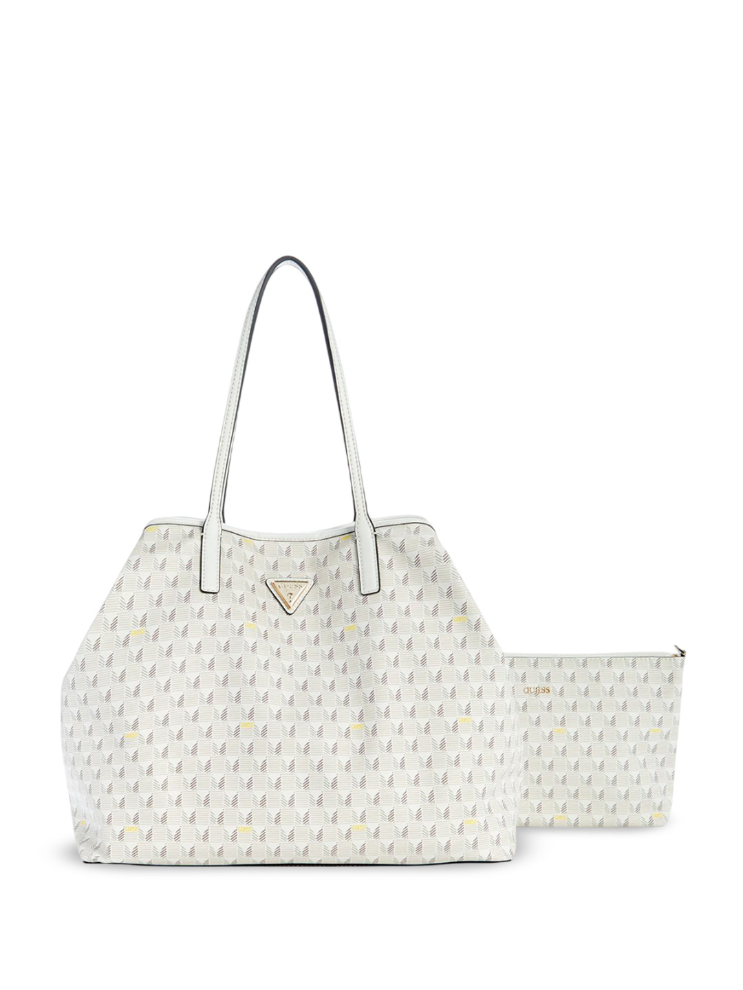 GUESS Women Geometric Printed Bowling Shoulder Bag With Pouch
