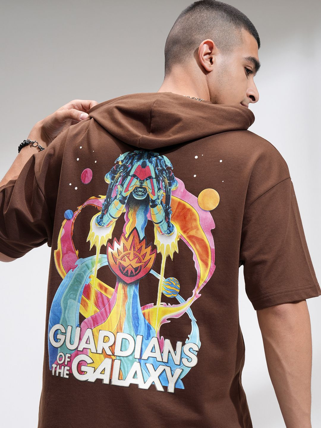 HIGHLANDER Marvel Guardian of Galaxy Men Oversized Drop Shoulder Hoody Sweatshirt