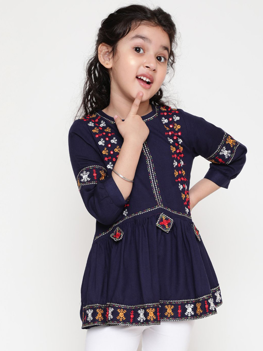 Ishti Girls Floral Printed Round Neck Top