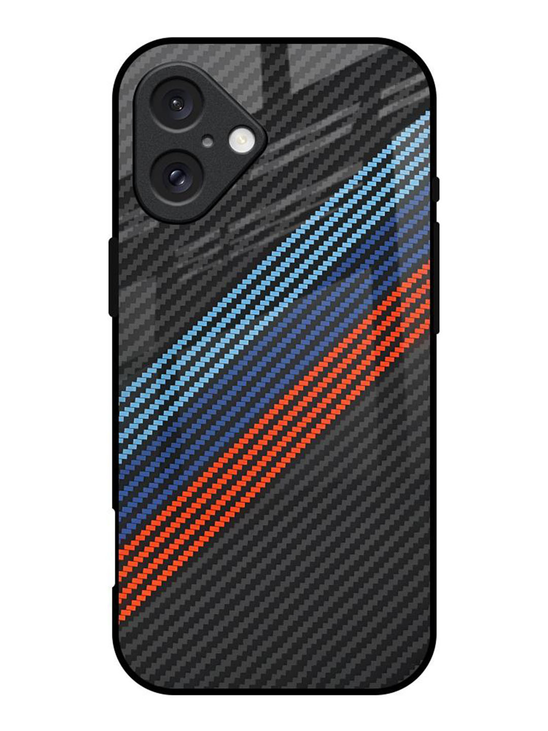 QRIOH Carbon Inspired Printed iPhone 16 Back Case