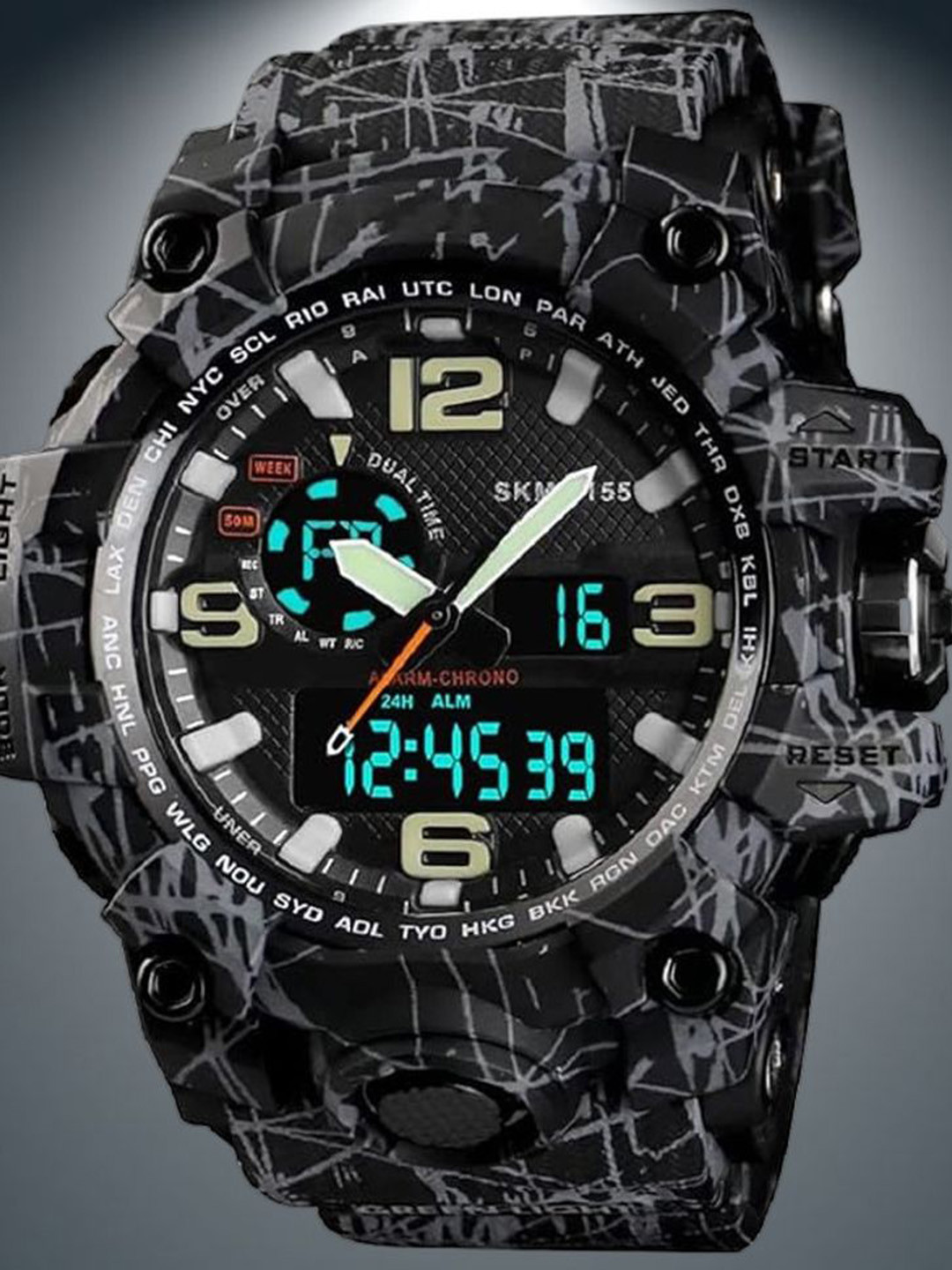 Otage Men Printed Dial & Textured Straps Analogue and Digital Watch Otg- 1155 Line