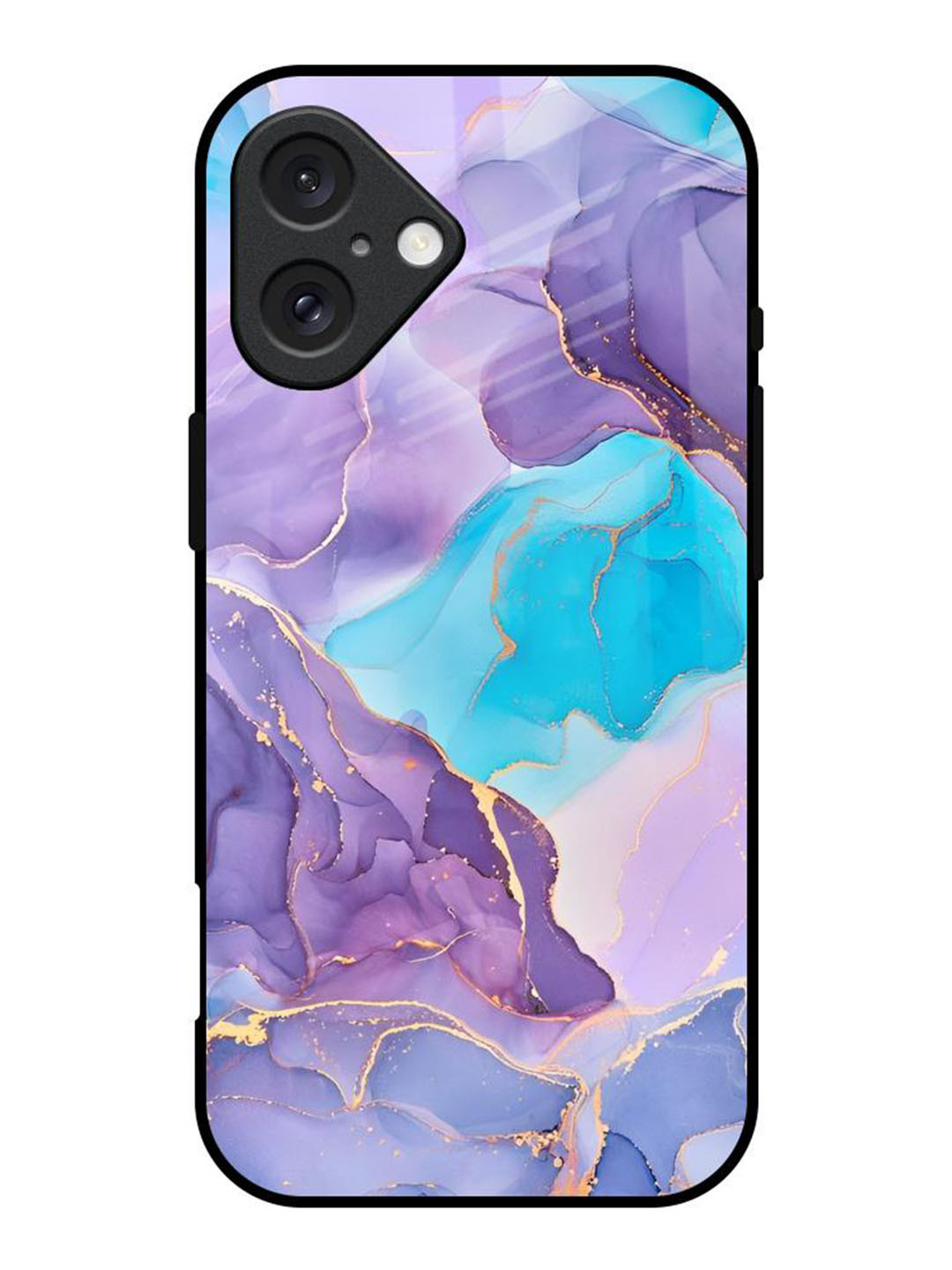 QRIOH Alcohol ink Marble Real Printed iPhone 16 Back Case