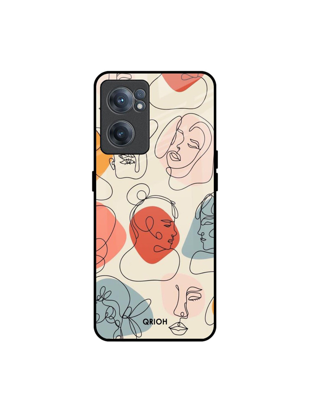 QRIOH Abstract Faces Printed OnePlus Nord CE 2 Back Case