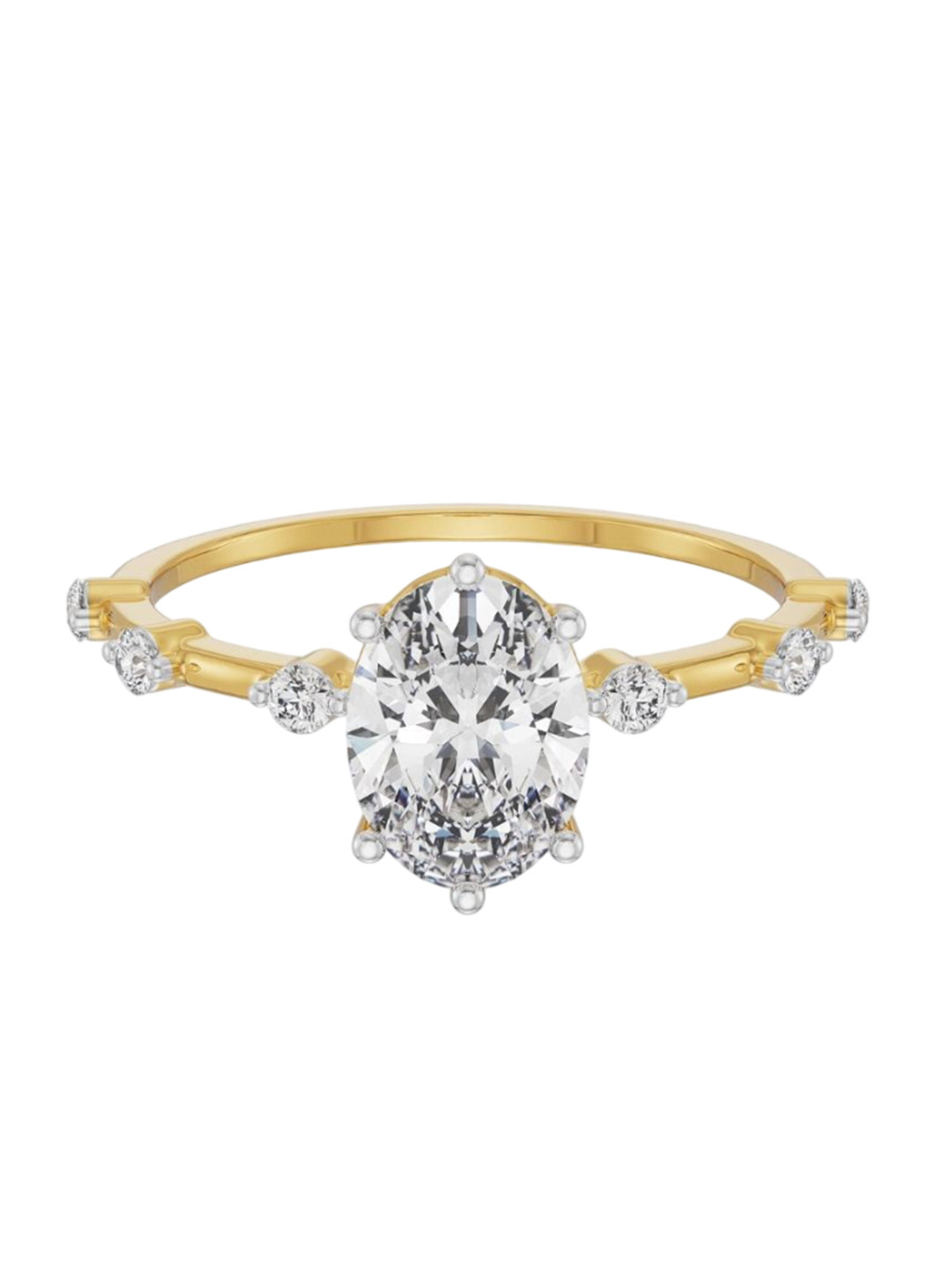 Emori Oval Engagement Lab Diamond in 14KT Gold Ring