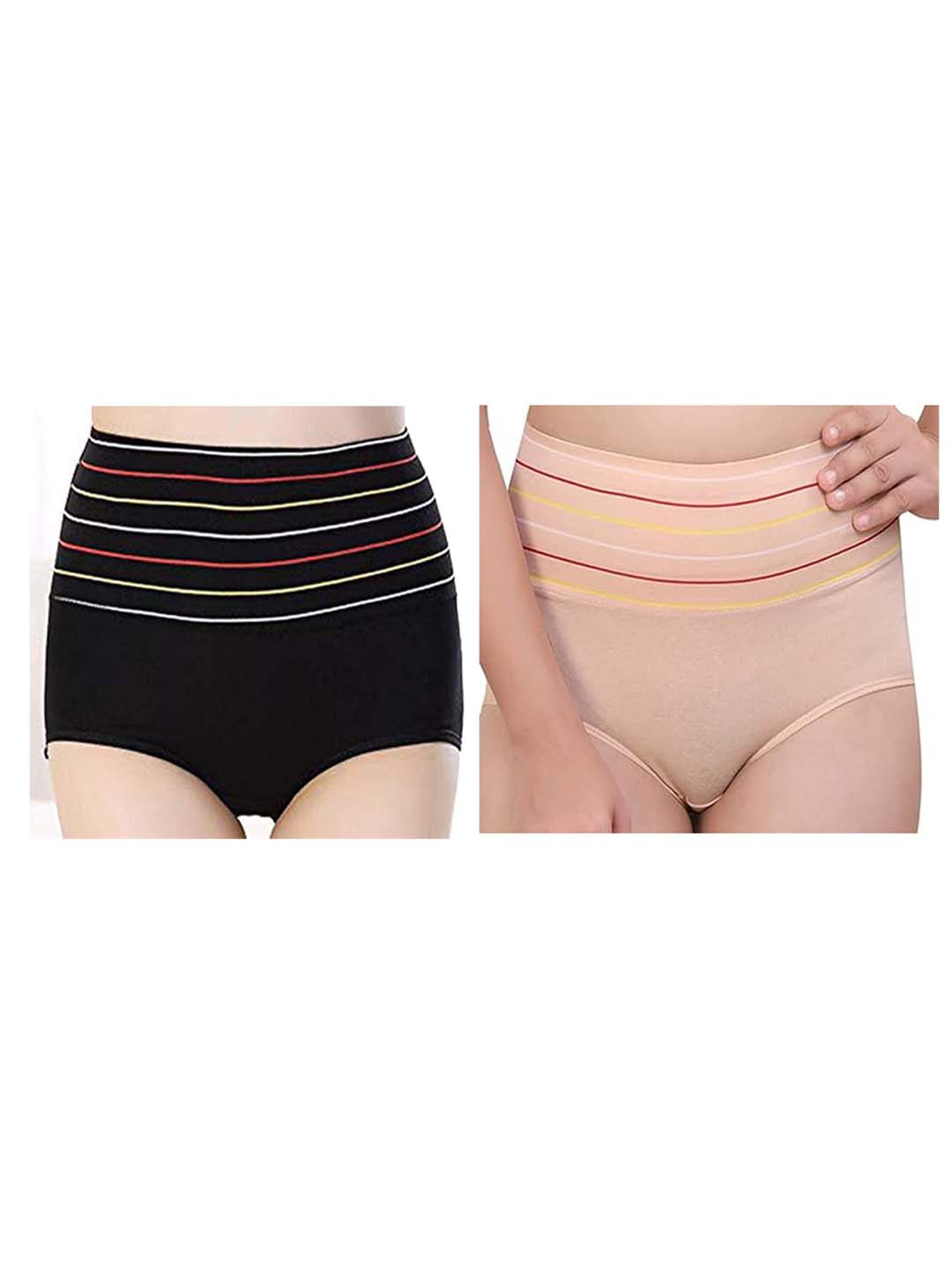 Diving Deep Women Pack Of 6 Striped Boy shorts Briefs Line Panty0007_Pack of 1