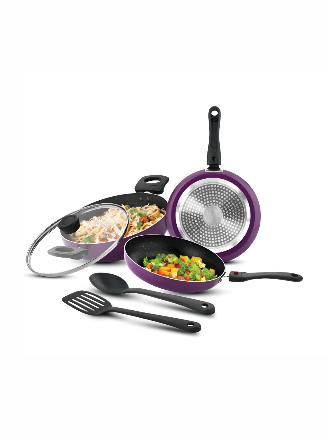 BERGNER Purple Induction Base Aluminium Cookware Set of