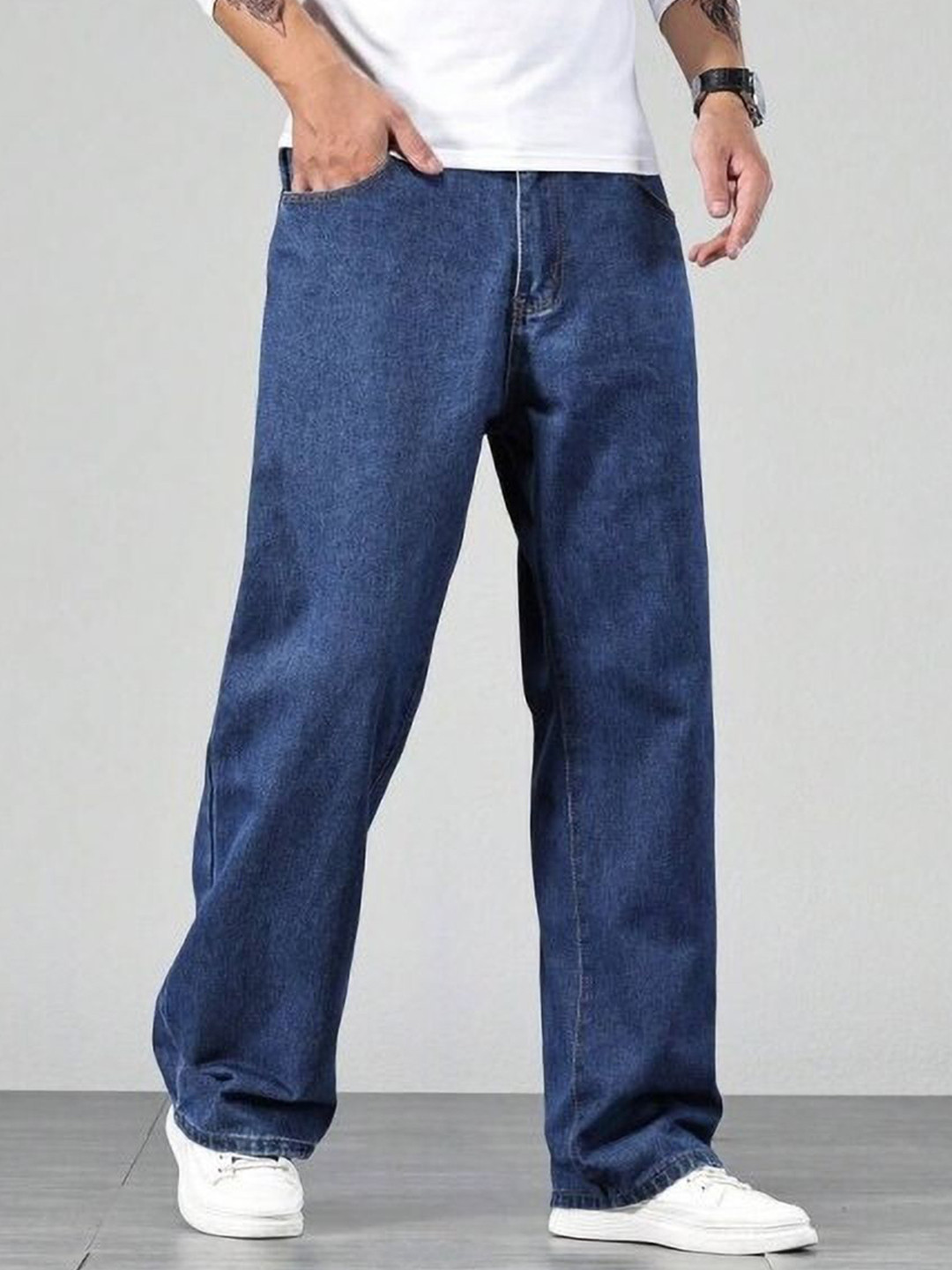 Podge Men Mid-Rise Baggy Light Fade Jeans