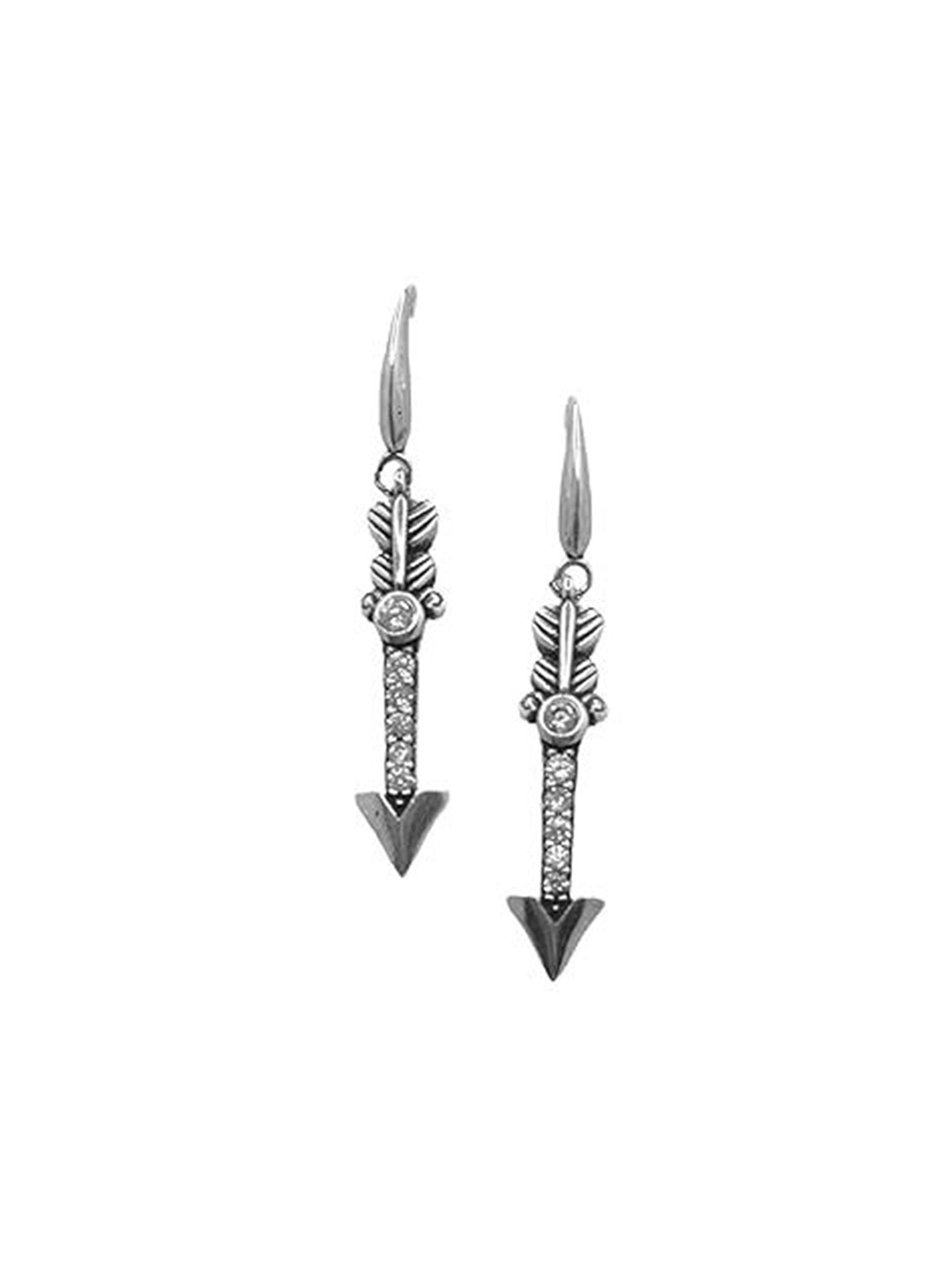 ISHI New York Rhodium-Plated Radiant Arrow Earrings