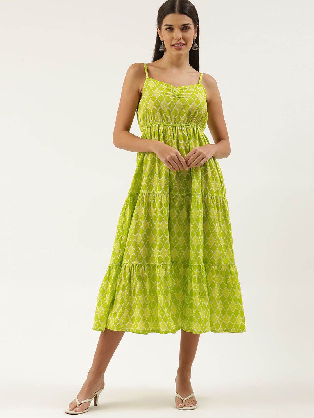 JAPER KURTI Women Print Fit & Flare Dress