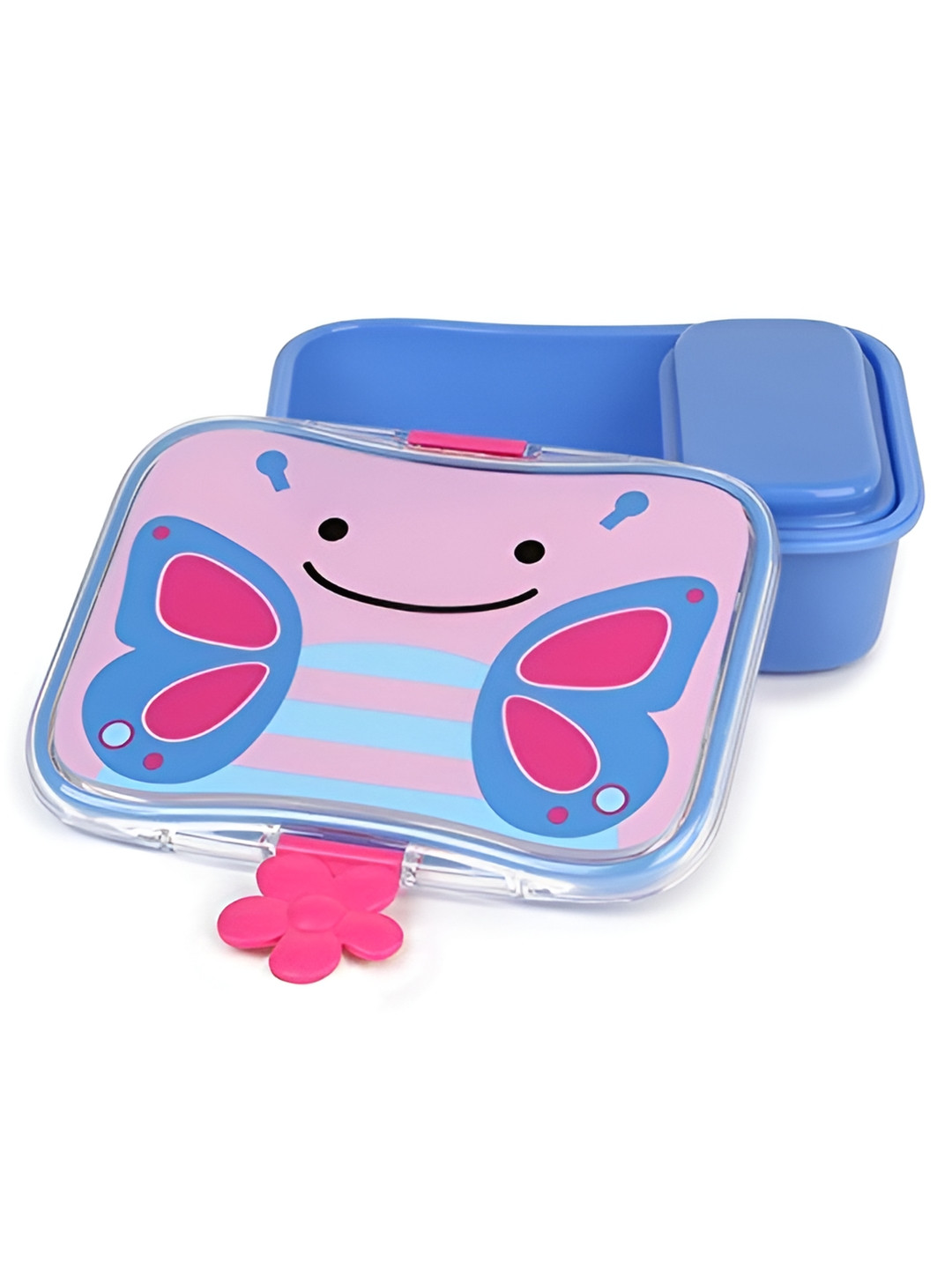 SKIP HOP Zoo Butterfly 3Y to 6Y Plastic Microwave Safe Lunch Box With Spoon and Fork