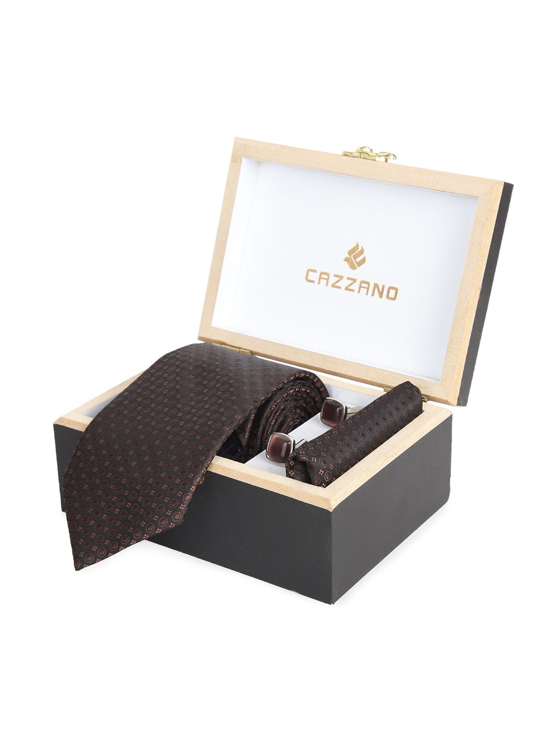 Cazzano Men Polka Dots Neck Tie With Pocket Square Accessory Gift Set