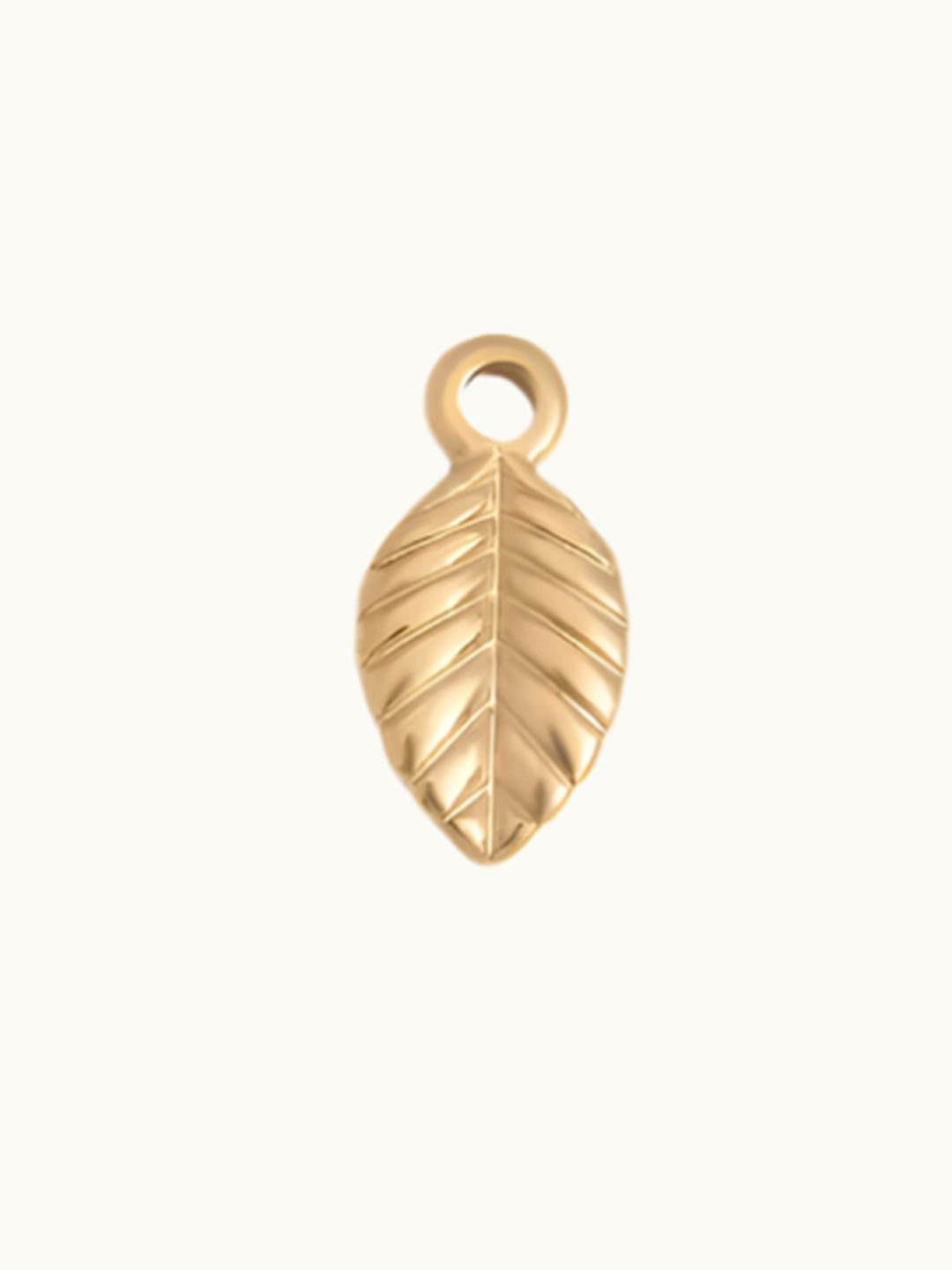 ZAISHA Stainless Steel 18K Gold-Plated Mini Leaf Charm