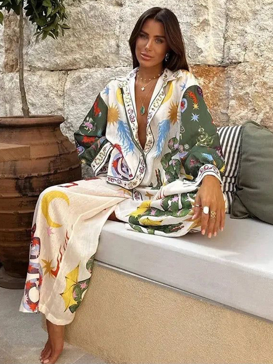 Miss Mosa By Akanksha  Misco Summer Holiday Abstract Co-Ords Set