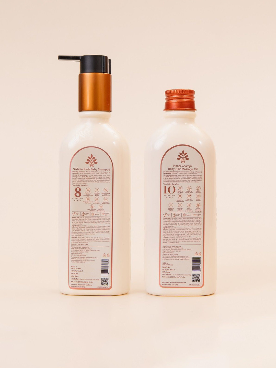 Baby Forest Set Of 2 Baby Hair Shampoo & Hair Massage Oil - 200 ml Each