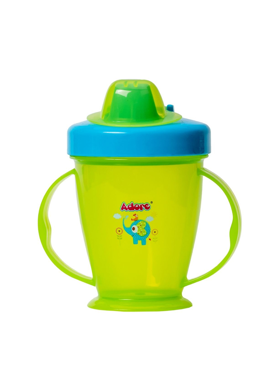 Adore Kids Birdy Hard Spout Green Sipper with Twin Handle &  Spill Proof Lid 250ml