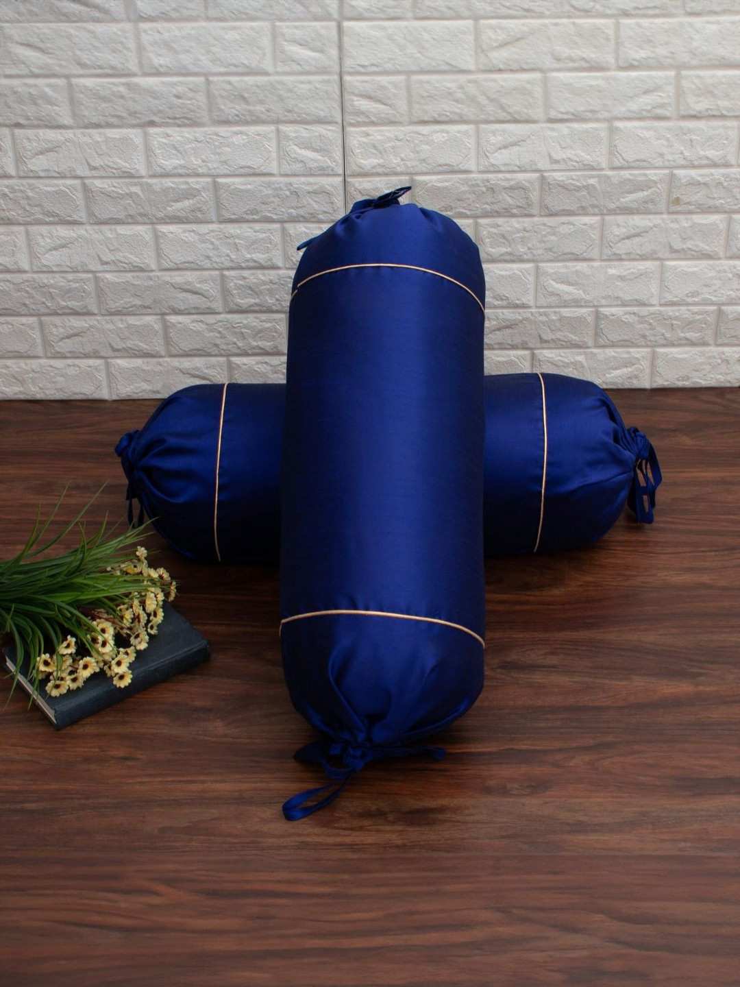 RoyalDeco 2-Pcs Blue BolsterCovers