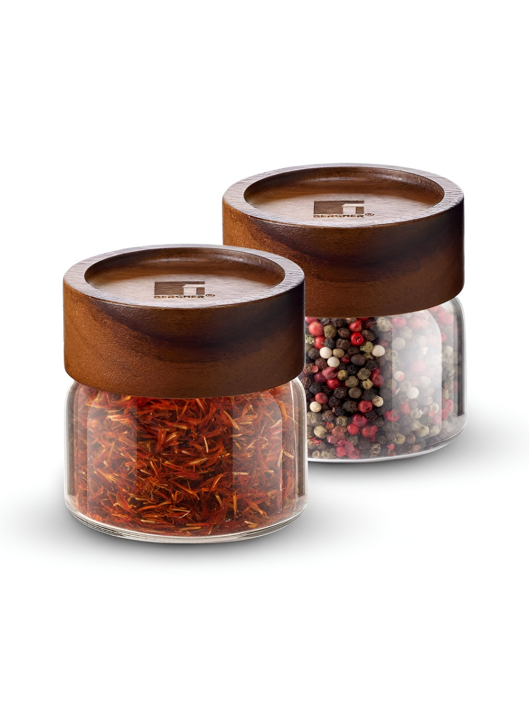 Bergner Acadia Transparent Borosilicate Glass Microwave Safe 2 Piece Clip-On Fridge Container-120ml