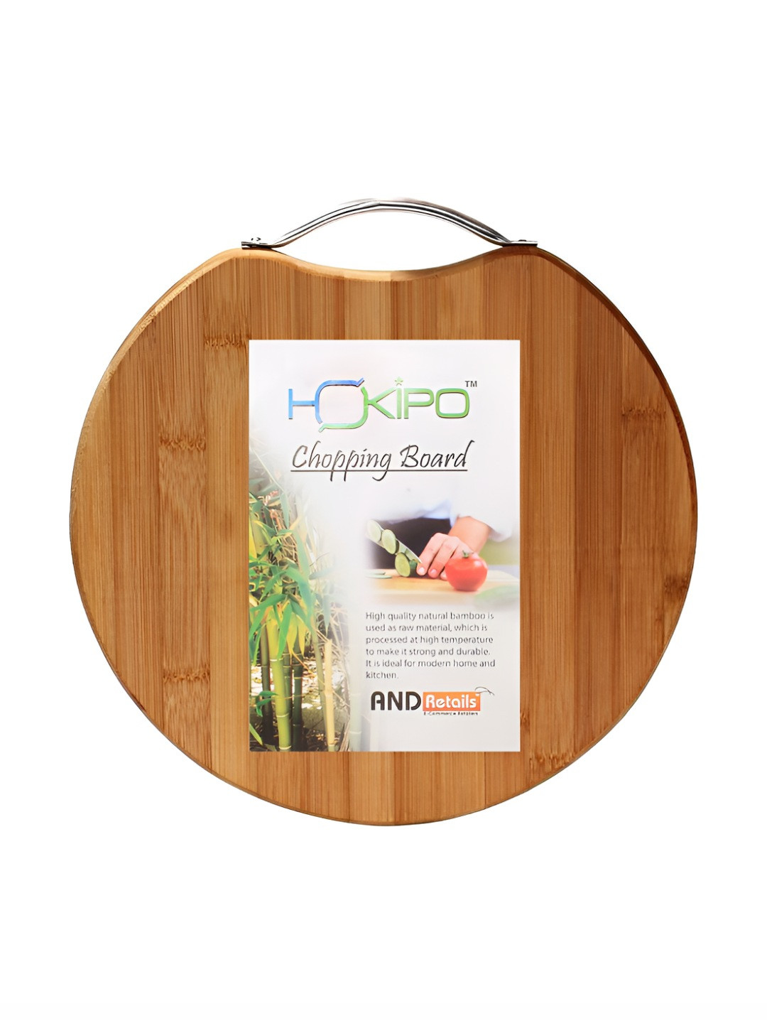 HOKIPO Brown Bamboo Chopping Board