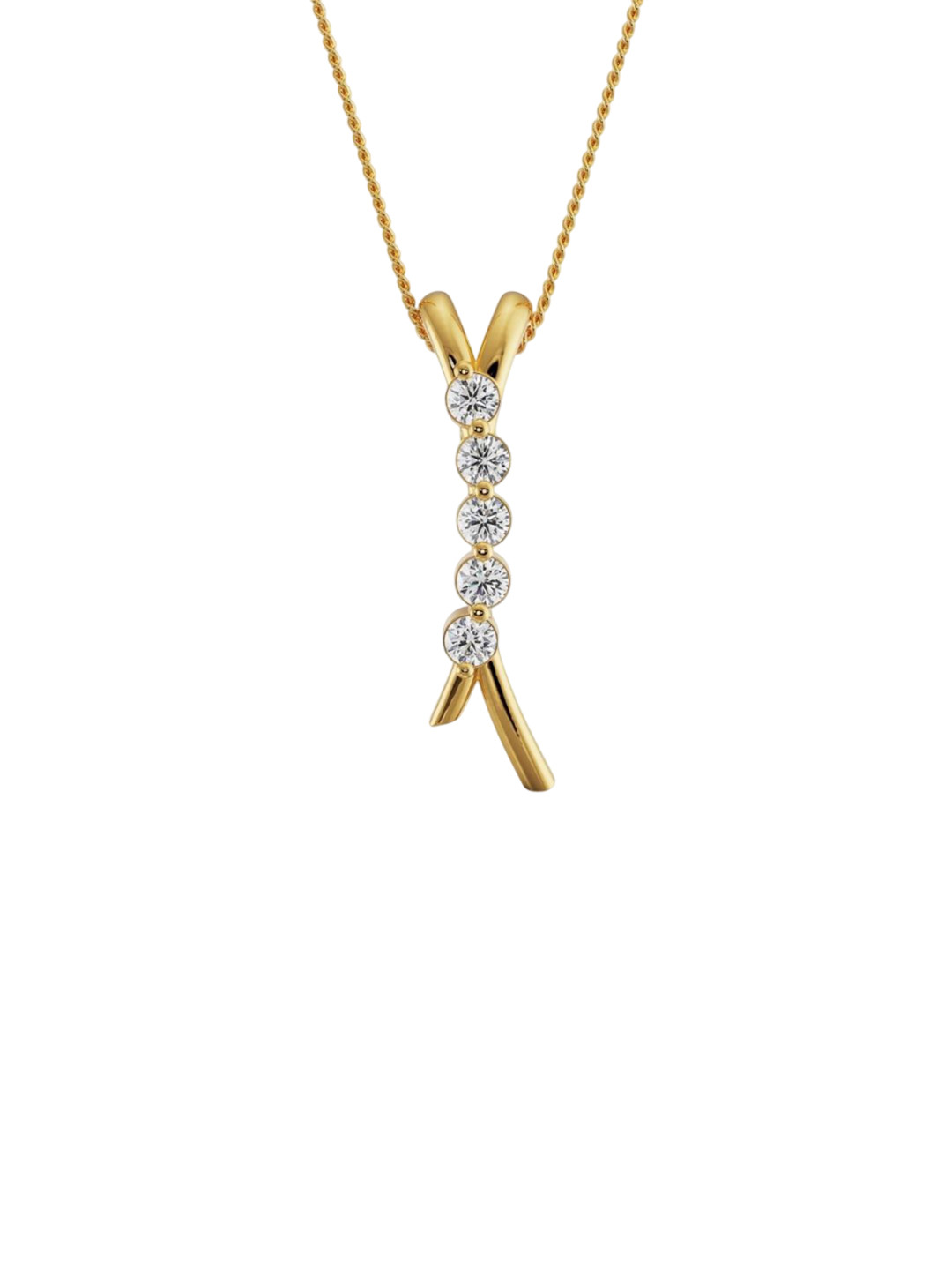 Emori Five Stone Lab Diamond Pendant in 18KT Gold