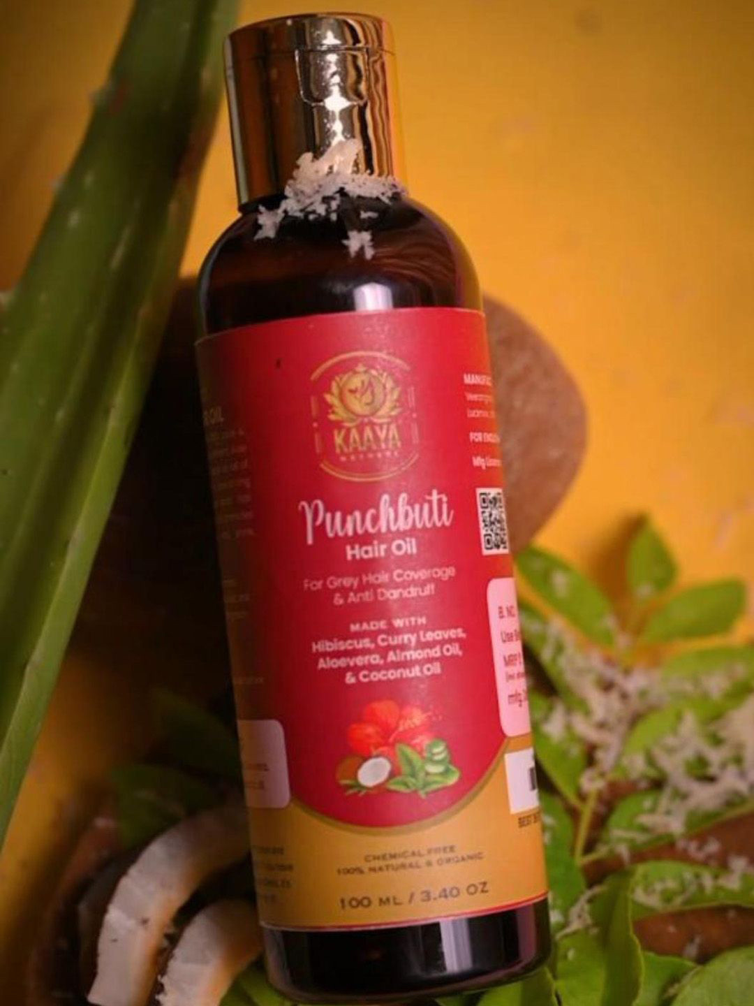 Kaaya Natural Panchbuti Hair Oil With Hibiscus & Curry Leaves - 100 ml