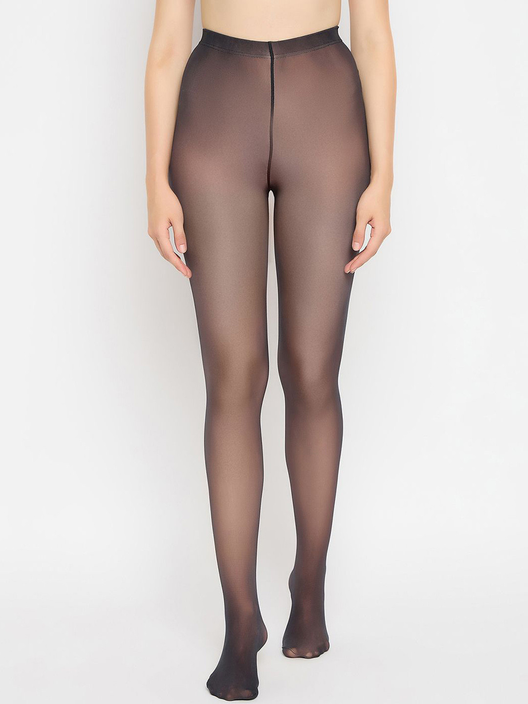 HOT BEES Women Dual-Tone High Waist Fleece Stockings