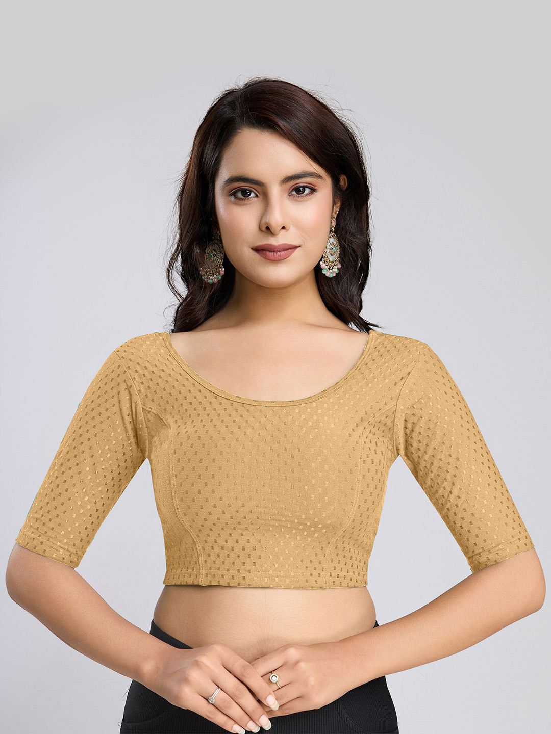 Trendmalls Women Cotton Stitched Saree Blouse