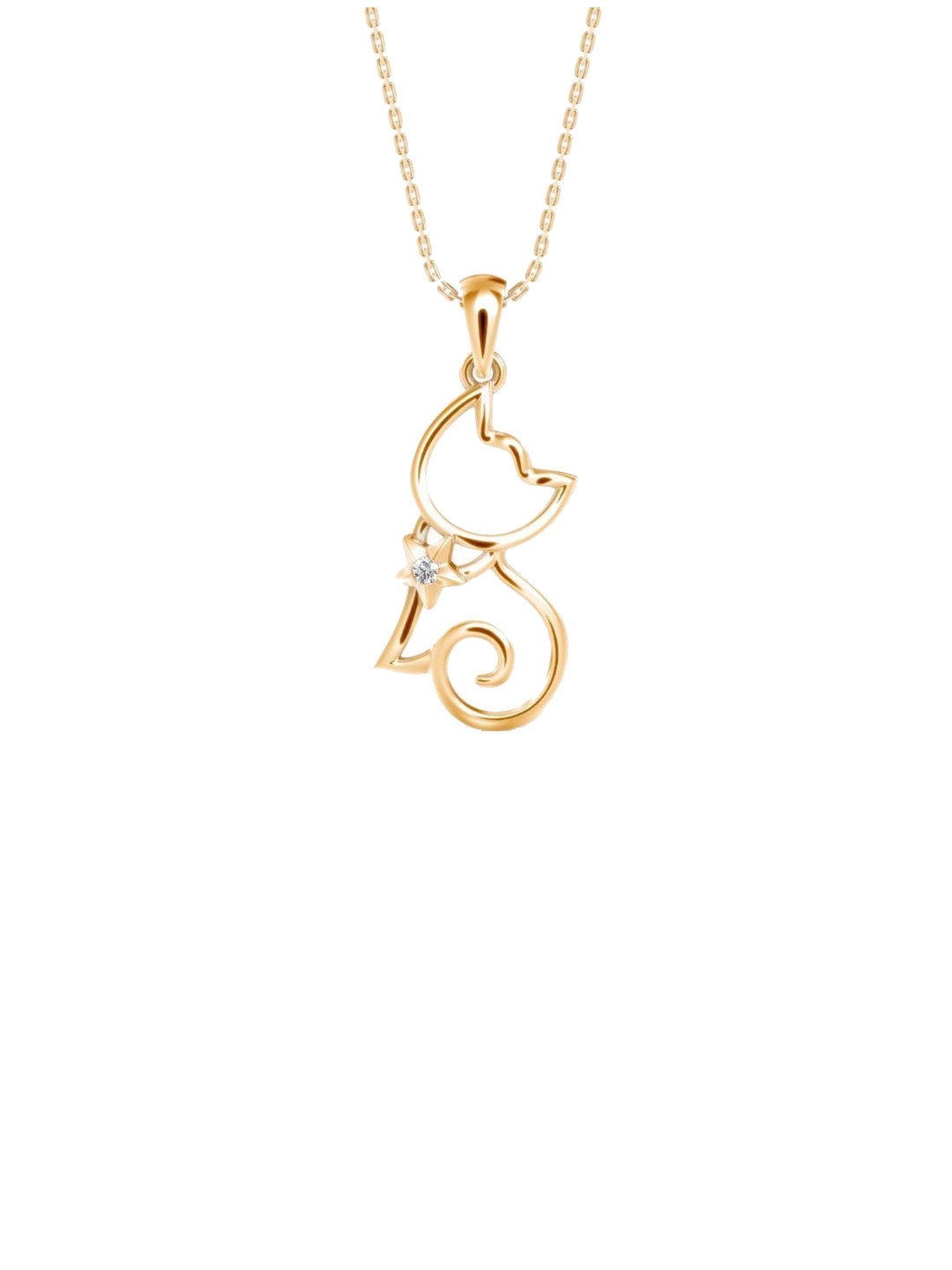 Emori Kitty Cat Lab Diamond in 14KT Gold Pendant