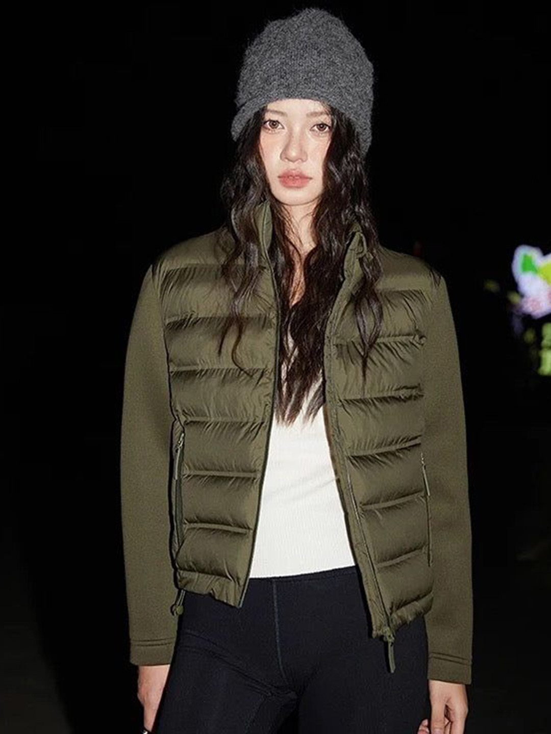 Miss Mosa By Akanksha  Olive Elma Warm Winter Essential Puffer Jacket