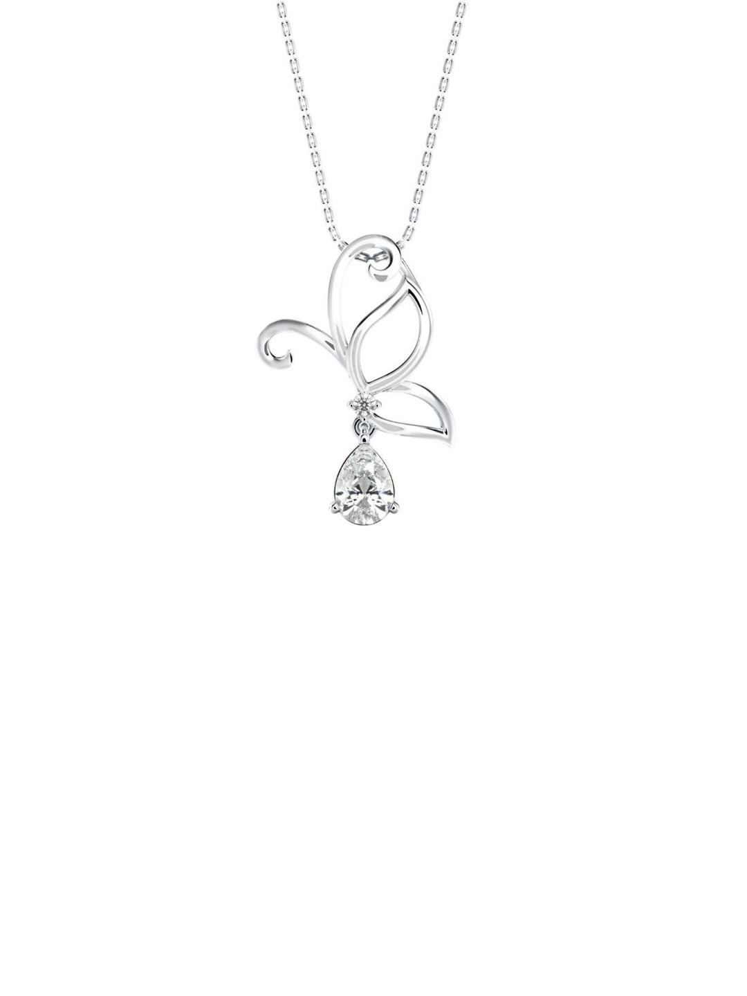 Emori Half Winged Drop Lab Diamond in 14KT Gold Pendant