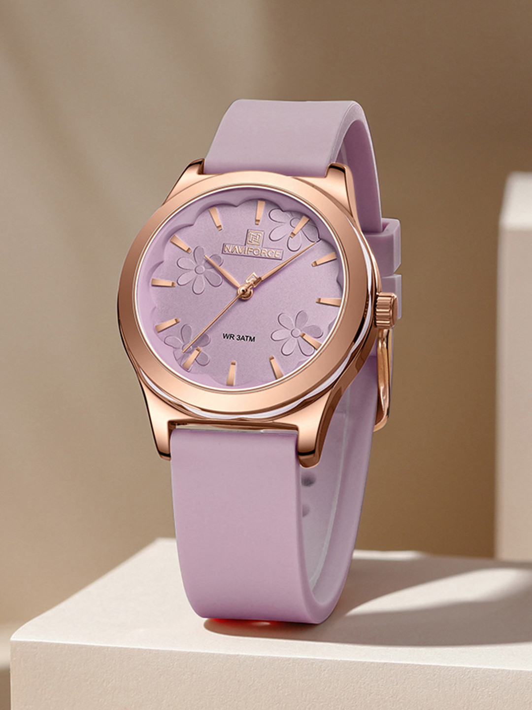 Naviforce Women Embellished Dial & Straps Analogue Watch NF5051_RG PE PE