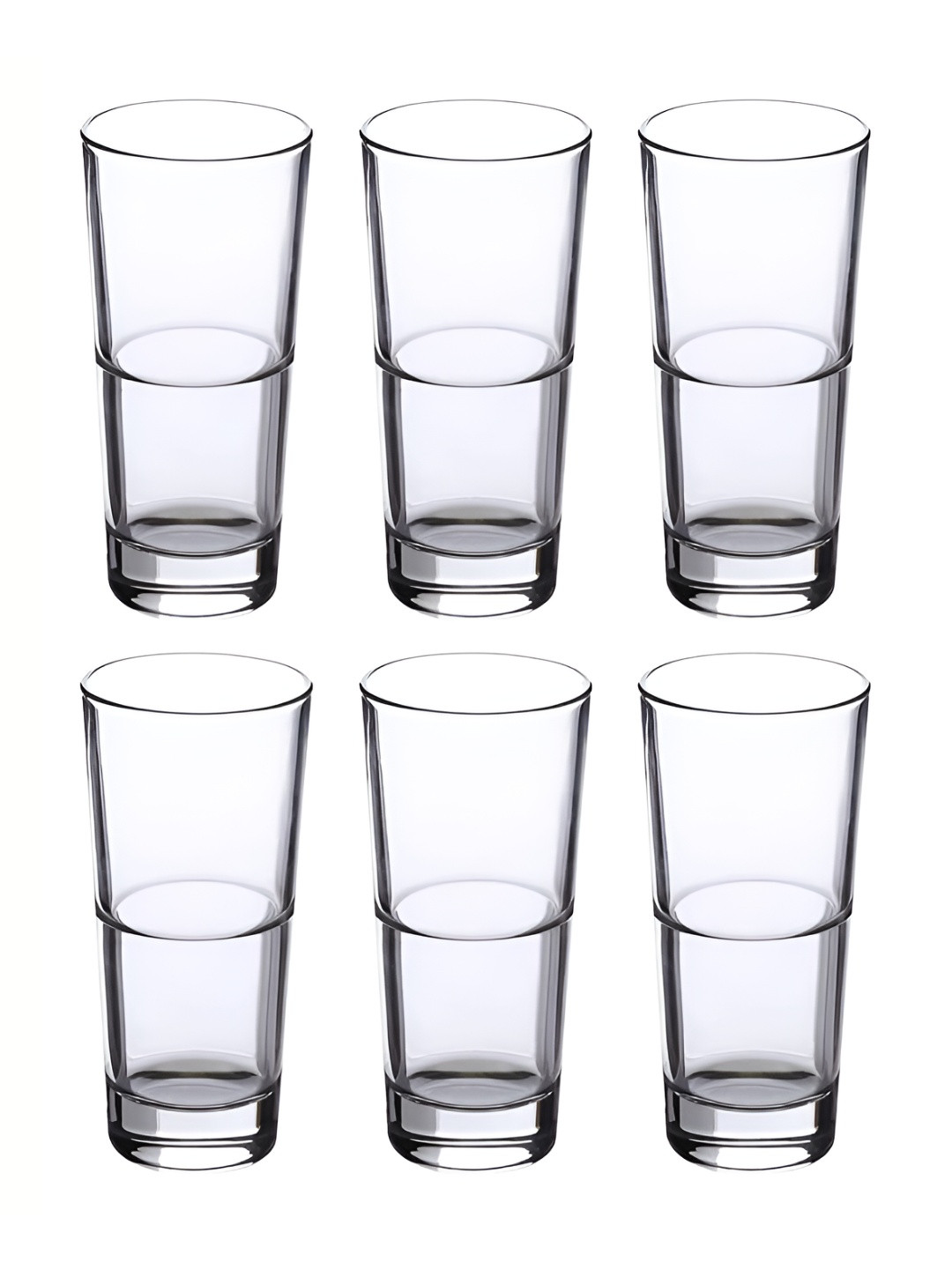Uniglass  Transparent 6 Pieces Dishwasher Safe & Lead Free Water Glasses 330 ml Each